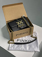 Pinko Mini Love Bag One Simply Black/Gold 21 х 12 х 7 см Отличное качество