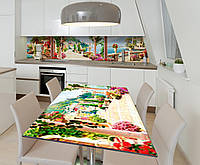 Наклейка 3Д виниловая на стол Zatarga «Купеческий двор» 600х1200 мм для домов, квартир, столо TO, код: 6444403