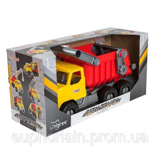 Машинка игровая Tigres Middle truck Мусоровоз 39368 52 см желтый с красным Отличное качество - фото 1 - id-p2161638808