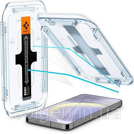 Захисне скло Spigen для Samsung Galaxy S24 Plus - EZ Fit GLAS.tR (2 шт), Clear (AGL07430), фото 1