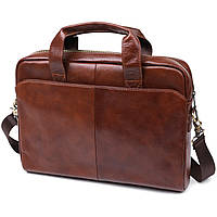 Кожаная мужская сумка для ноутбука Vintage 20470 Коричневый NX, код: 7430731