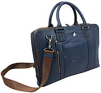Кожаная сумка для ноутбука 15,6 дюймов Mykhail Ikhtyar Синий (55034 Blue) DH, код: 7940533