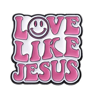 Значок на одяг Love like Jesus, Любити як Ісус. Шпилька. Брошка. Християнські сувеніри. Ісус Спаситель.