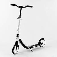 Двухколесный самокат амортизатор складной Best Scooter PU колеса 100 кг Black and white (1020 DH, код: 7620260