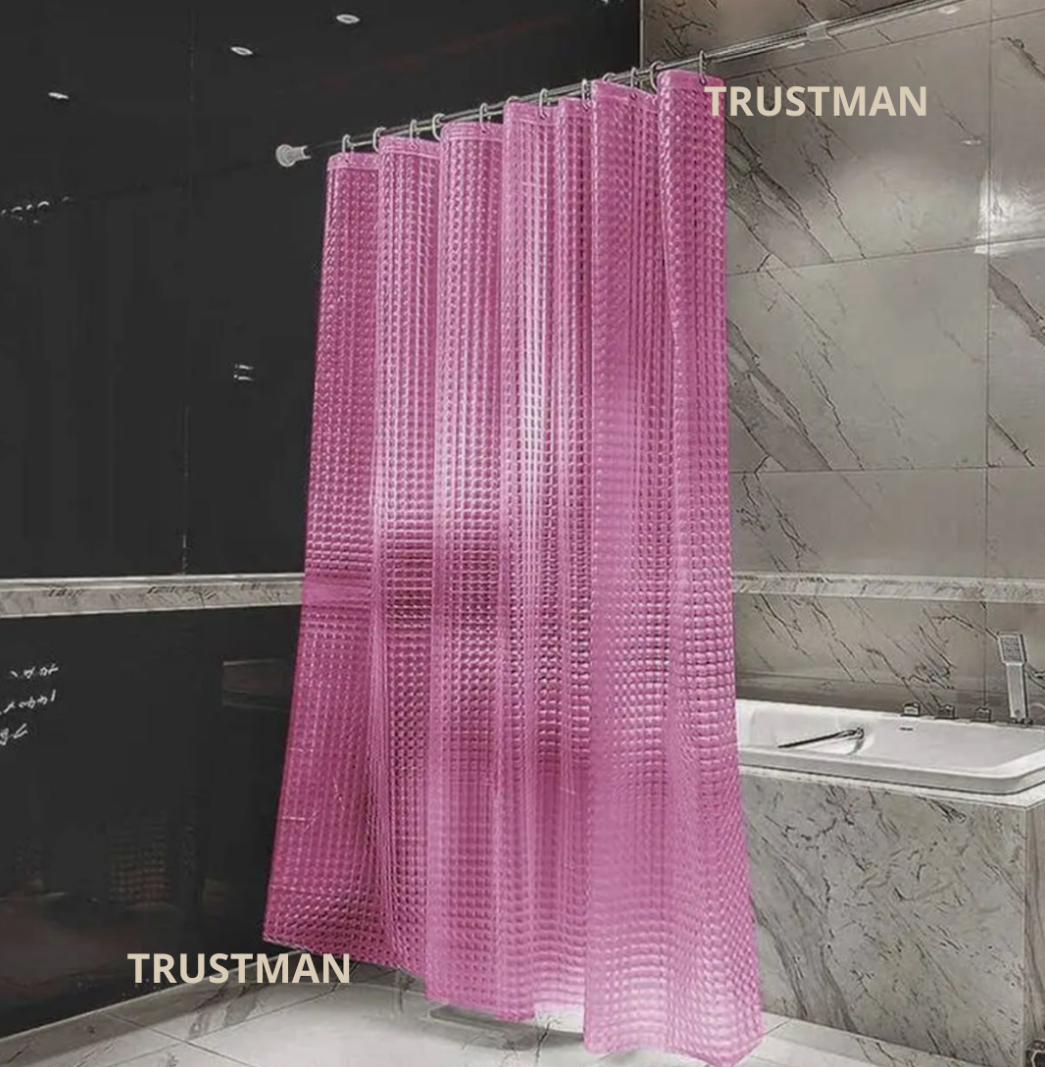 Шторка для ванної 3D Рожевий, фіранка-шторка для ванної кімнати, штора для душу SNAP