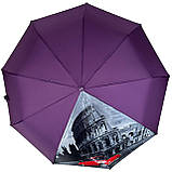 Жіноча парасолька напівавтомат від Toprain на 9 спиць антивітер із декоративною вставкою фіолетовий 04 SC, код: 8324192, фото 3