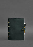 Кожаный блокнот с датированным блоком (Софт-бук) 9.1 зеленый Crazy Horse BlankNote PZ, код: 8132580