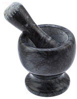 Ступка с пестиком Empire 2138 черная каменная 10 х 10,5 см TR, код: 6611186