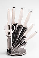 Супер набор ножей на подставке 7 предметов нержавеющая сталь Набор Ножей цветных Набор кухонных ножей