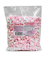Маршмеллоу міні Sweet Bag Mini Marshmallow Pink&White, кольорові маршмеллоу велика упаковка 1кг