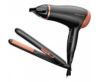 Фен + Утюжок для волос Remington Haircare Giftpack D3012GP Черный золотой TO, код: 8303940