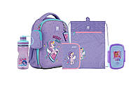 Шкільний набір Kite My Little Pony (рюкзак, пенал, сумка, ланчбокс, пляшка) 115-130 см, SET_LP24-555S