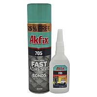 Клей з активатором Akfix 705 Fast Adhesive 125 грамів 500 мл TR, код: 8327887