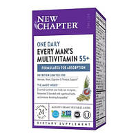 Витаминно-минеральный комплекс New Chapter 55+ Every Man's One Daily Multi 24 Veg Tabs PS, код: 7612927