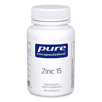 Цинк, Pure Encapsulations, Zinc, 15 мг, 180 капсул (21544) US, код: 1535718