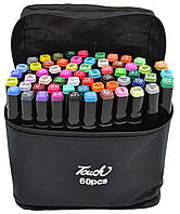 Набор двусторонних маркеров для скетчинга Touch MIKA на спиртовой основе 60 шт Black (3_01903 DH, код: 7724652