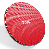 Беспроводное зарядное устройство Topk Wireless Charger B01W Red (4129546872) UP, код: 1876965