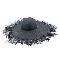 Шляпа ВАНГА бахрома черный SumWin 55-59 ML, код: 7598242
