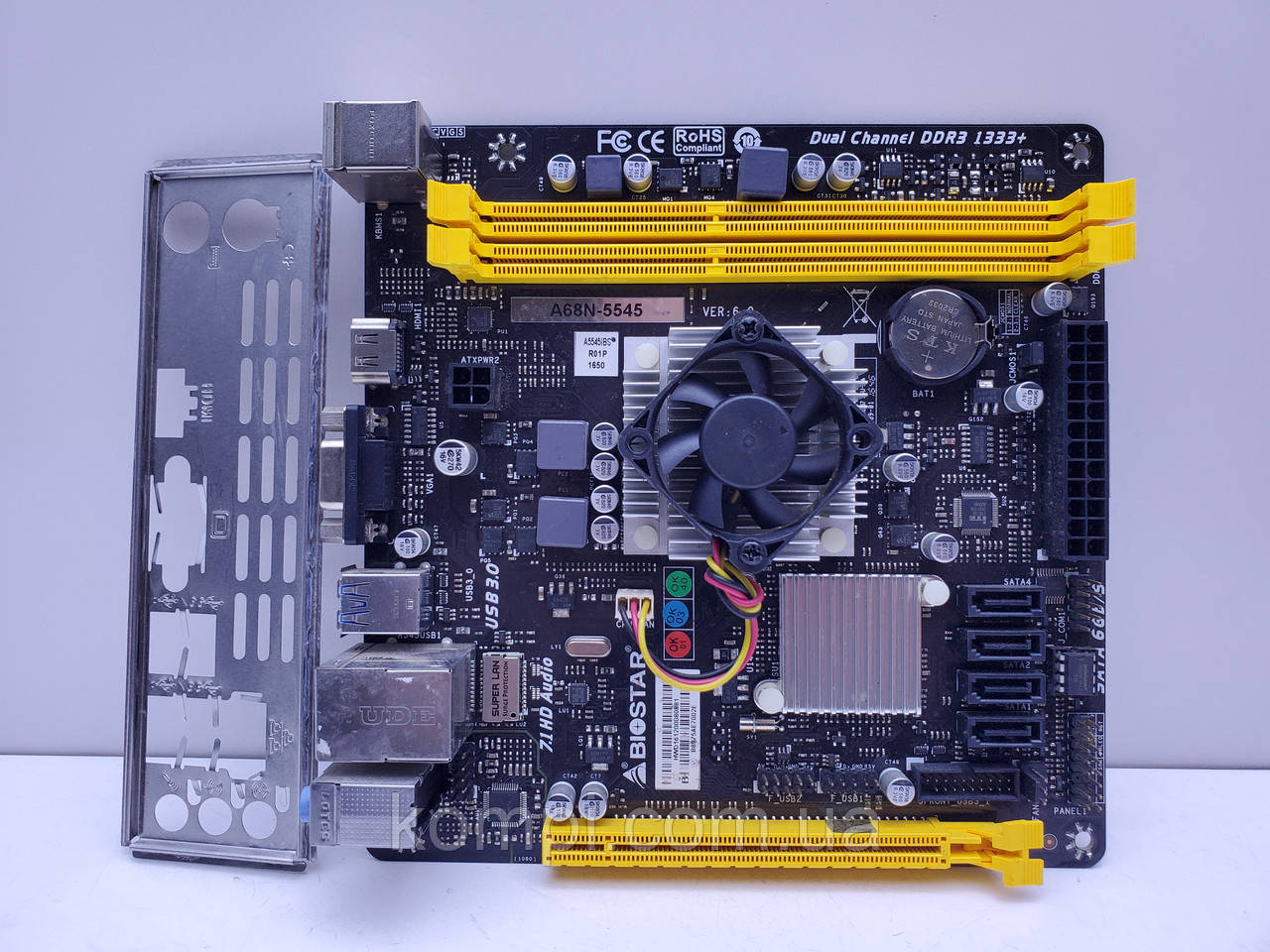 Материнська плата Biostar A68N-5545 (AMD A8-5545, DDR3, mini-ITX, б/у)