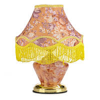 Настольная лампа барокко с абажуром Brille 60W TL-106 Оранжевый XN, код: 7271154