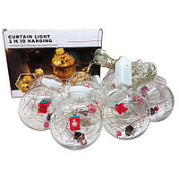 Гирлянда Подарочки Xmas WW-1 Copper Curtain Ball Lamp Теплый белый MP, код: 6974244