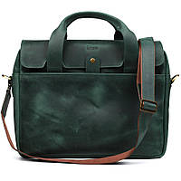 Мужская сумка-портфель из натуральной кожи зеленая RE-1812-4lx TARWA Отличное качество