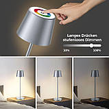 Brightower світлодіодна настільна лампа на батарейках сенсорна димована настільна лампа Бездротова із зарядною станцією, фото 5