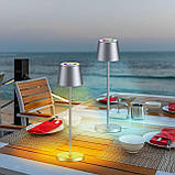 Brightower світлодіодна настільна лампа на батарейках сенсорна димована настільна лампа Бездротова із зарядною станцією, фото 4