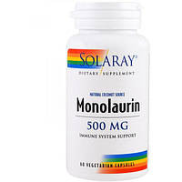 Натуральная добавка для иммунитета Solaray Monolaurin 500 mg 60 Veg Caps EV, код: 7519045