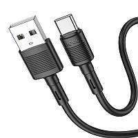 Кабель Hoco X83 USB to Type-C charging data cable 1 m PVC material current up to 3A Черный TV, код: 7676663