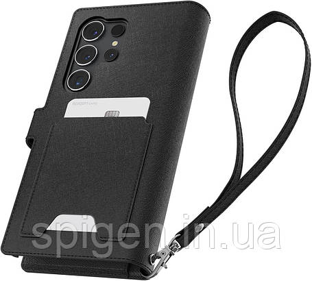 Чохол-книжка Spigen для Samsung Galaxy S24 Ultra - Wallet S Plus, Black (ACS07308), фото 1