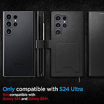 Чохол-книжка Spigen для Samsung Galaxy S24 Ultra - Wallet S Plus, Black (ACS07308), фото 4