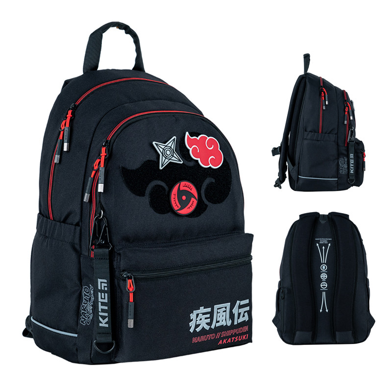 Рюкзак шкільний Kite teens Naruto NR24-2575M 42x29x18 см чорний