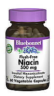 Ниацин без инфузата (В3) 500мг Bluebonnet Nutrition 60 гелевых капсул TE, код: 1845333
