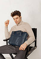 Мужская кожаная сумка для ноутбука и документов темно-синяя BlankNote IN, код: 8110046