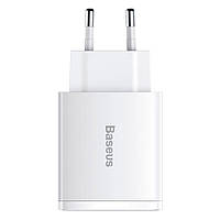Универсальное сетевое зарядное устройство Baseus 30W Compact Quick Charger CCXJ-E02 Белое NB, код: 7621801