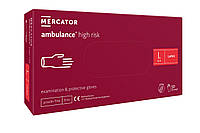 Перчатки латексные Mercator Medical Ambulance High Risk повышенной прочности L Синие 50 шт (0 DH, код: 8246370
