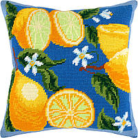 Набір для вишивання декоративної подушки Чарівниця Лимони 40×40 см V-39 OS, код: 7242994
