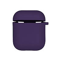 Чехол с микрофиброю Silicone Case Airpods 1 Airpods 2 Purple DH, код: 8294843