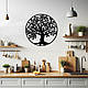 Настінний декор для дому, декоративне панно з дерева "Дерево з Птахами", інтер'єрна картина 20x20 см, фото 6