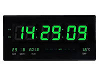 Настінний електронний LED-годинник Digital Clock 4622 Чорний із зеленим NX, код: 8404866