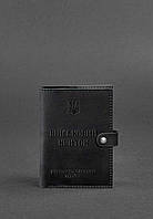 Кожаная обложка-портмоне для военного билета 15.0 черная Crazy Horse BlankNote QT, код: 8132007