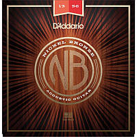 Струны для акустической гитары 6 шт D'Addario NB1356 Nickel Bronze Medium Acoustic Guitar Str UL, код: 2656640