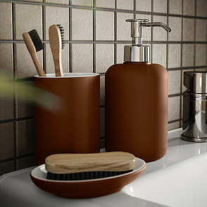 Стакан для зубних щіток IKEA EKOLN коричневий керамічний 405.423.07, фото 3