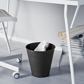 Відро для сміття IKEA FNISS чорний пластикове 10 л 602.954.38, фото 3
