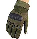 Універсальні тактичні на флісі повнопалі рукавички із захистом кісточок олива Solve 800100 SC, код: 8375039, фото 2