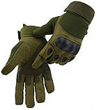 Універсальні тактичні на флісі повнопалі рукавички із захистом кісточок олива Solve 800100 SC, код: 8375039, фото 3