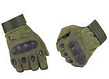 Універсальні тактичні на флісі повнопалі рукавички із захистом кісточок олива Solve 800100 SC, код: 8375039, фото 5