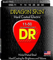 Струны для электрогитары DR DSE-11 Dragon Skin K3 Coated Electric Guitar Strings 11 50 QT, код: 6555887