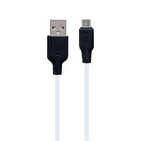 Кабель USB Hoco X21 Plus Silicone USB - Micro USB 1m Черно-Белый FE, код: 7746655